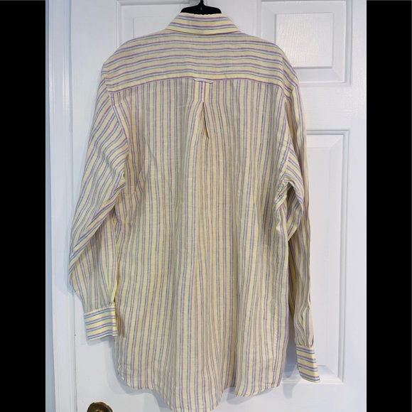 MINE London Milan New York Multicolor Linen Shirt Size Medium - Picture 3 of 4